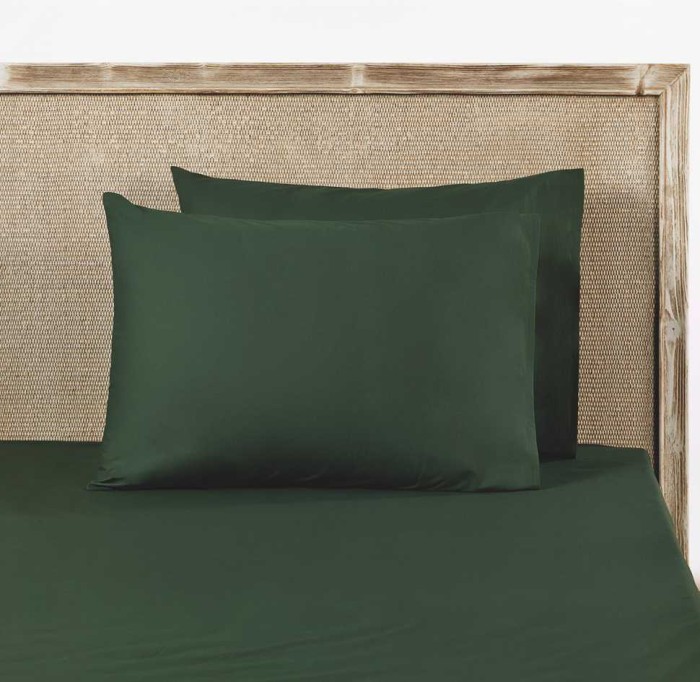 Наволочка Lappartement "Percale", 50x70 см, 2 шт, темно-зеленый