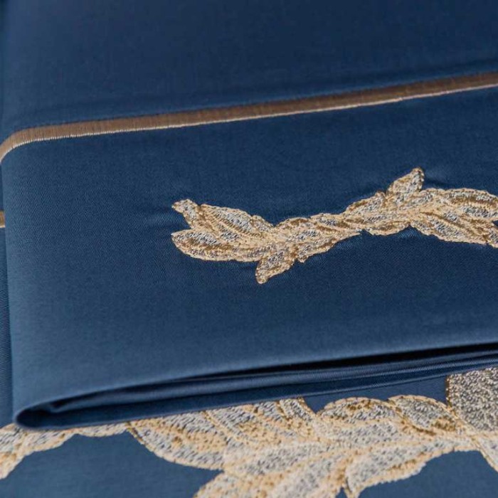 Постельное белье Tivolyo с вышивкой "Imperial", 2-х спальное (евро), голубой