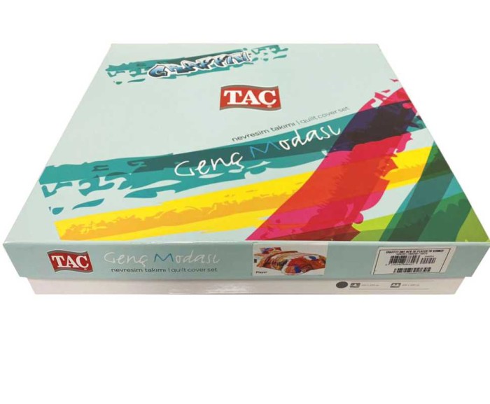 Постельное белье Tac antibacterial "Colorful", 2-х спальное (евро), красный