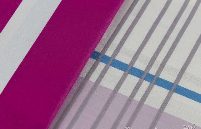 Постельное белье Hobby поплин "Stripe", 1,5 спальное, фуксия