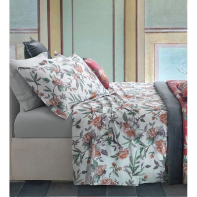 Постельное белье Mirabello &quot;Oriental Peony A62&quot;, семейное, оранжевый