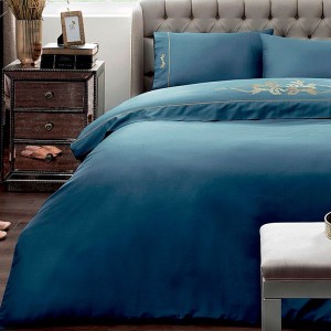 Постельное белье TIVOLYO с вышивкой "IMPERIAL", 1,5 спальное, голубой
