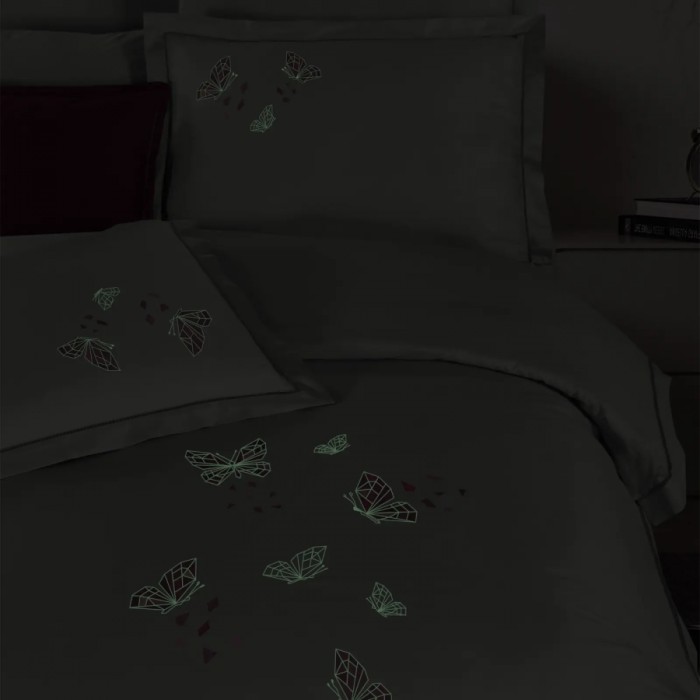Постельное белье Sarev светящийся "Papilio", 2-х спальное (евро), серый