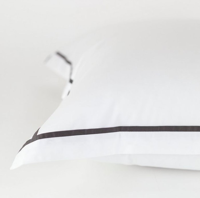 Наволочка German Grass "Salzburg Gray", 50x70 см, 2 шт, белый