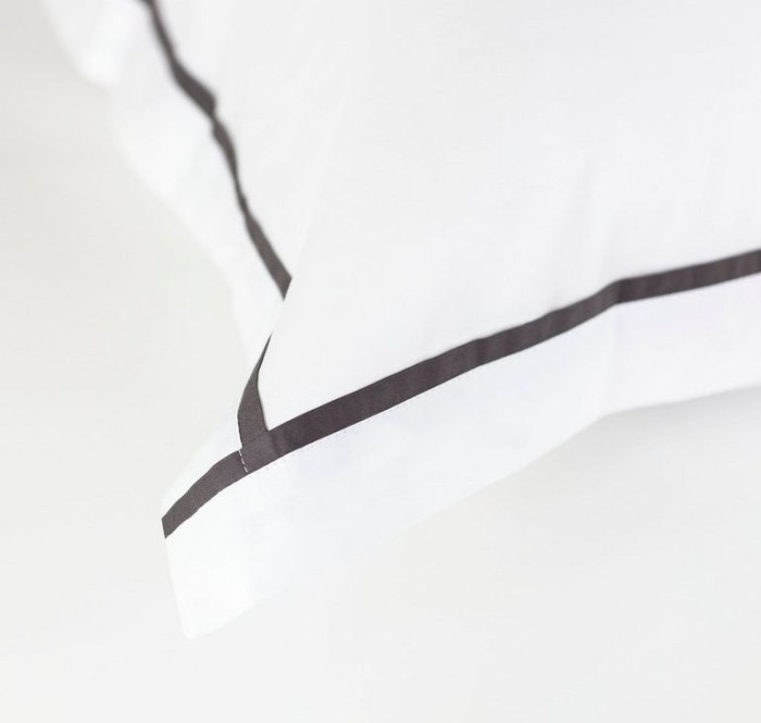 Наволочка German Grass "Salzburg Gray", 50x70 см, 2 шт, белый