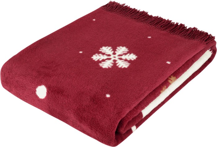 Плед Arya хлопок "Merry Christmas", 150x200 см, красный