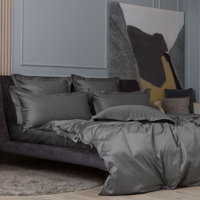 Постельное белье  German Grass на резинке "Graphite Allure", 2-х спальное (евро), темно-серый
