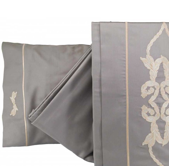 Постельное белье Tivolyo с вышивкой "Imperial", 2-х спальное (евро), хаки