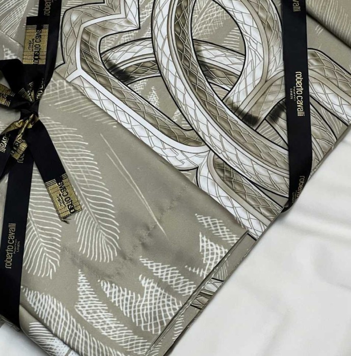 Постельное белье Roberto Cavalli "Plumage", king-size, светло-бежевый