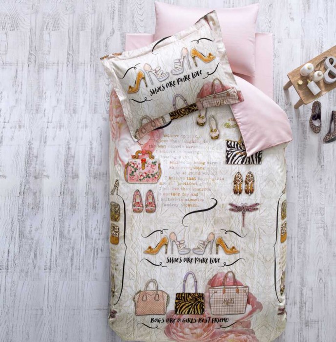 Постельное белье Tivolyo подростковое "Inna", 1,5 спальное, кремовый