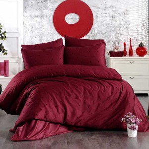 Постельное белье GRAZIE "LOVEN'S", 2-х спальное (евро), бордово-черный