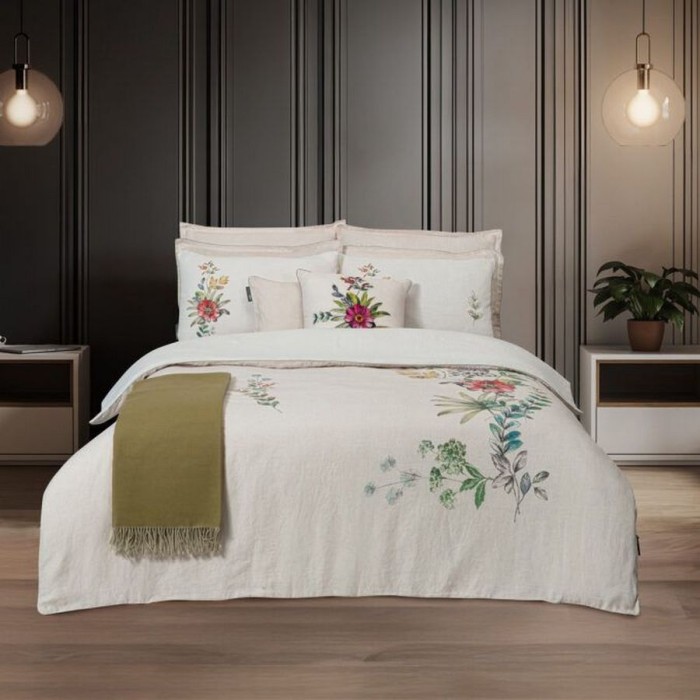 Постельное белье Sarev лён "Amore", 2-х спальное (евро), бежевый