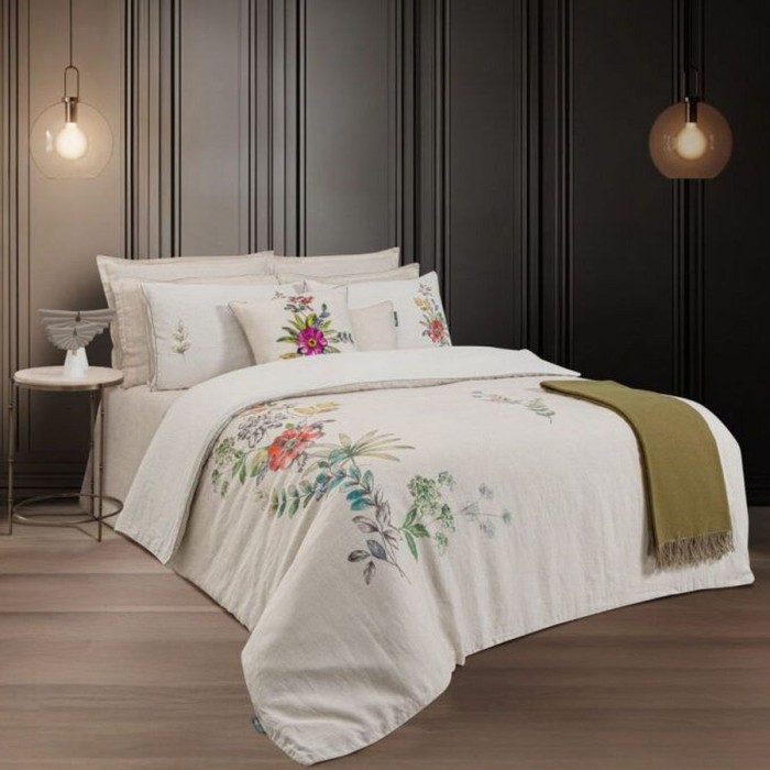 Постельное белье Sarev лён "Amore", 2-х спальное (евро), бежевый