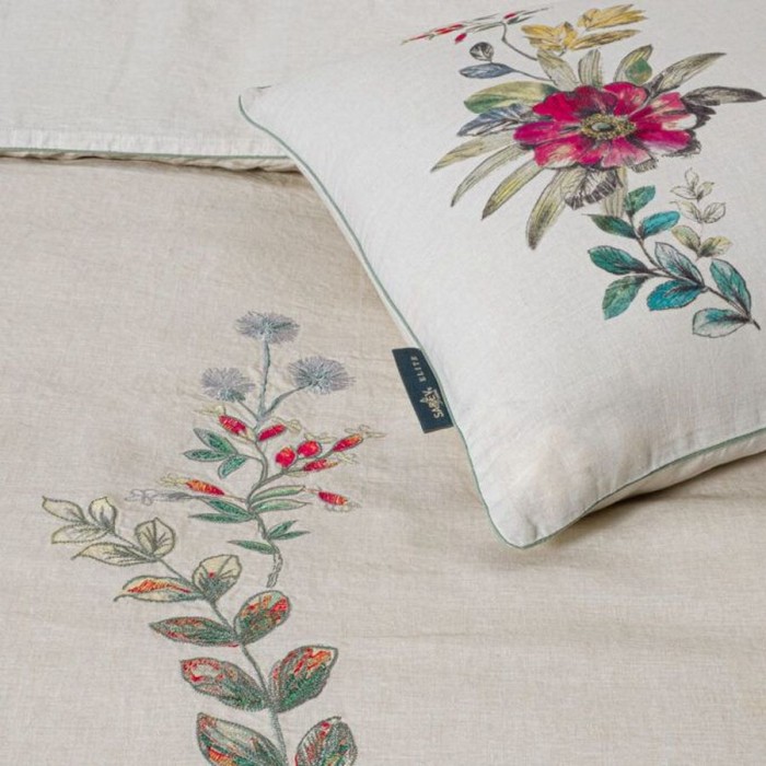 Постельное белье Sarev лён "Amore", 2-х спальное (евро), бежевый