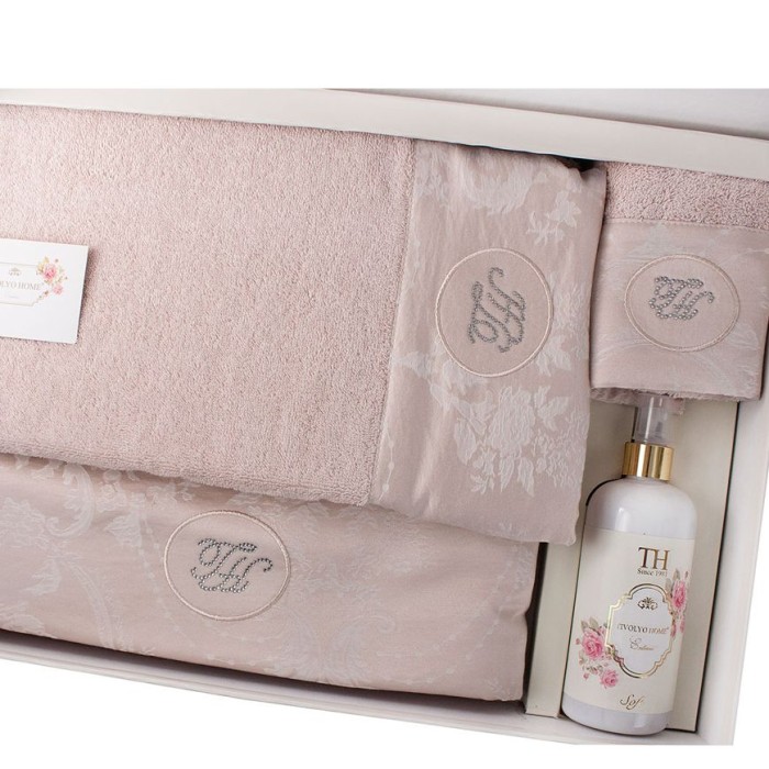 Набор полотенец Tivolyo "Grant", 3 шт, пудра