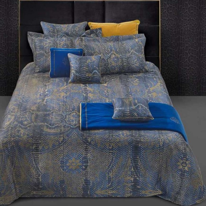 Постельное белье Roberto Cavalli "Wild Damasco", 2-х спальное (евро), сине-золотой