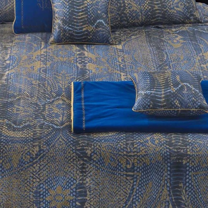 Постельное белье Roberto Cavalli "Wild Damasco", 2-х спальное (евро), сине-золотой