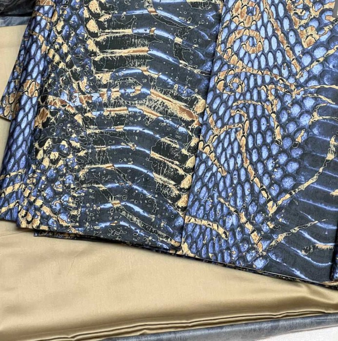 Постельное белье Roberto Cavalli "Wild Damasco", 2-х спальное (евро), сине-золотой