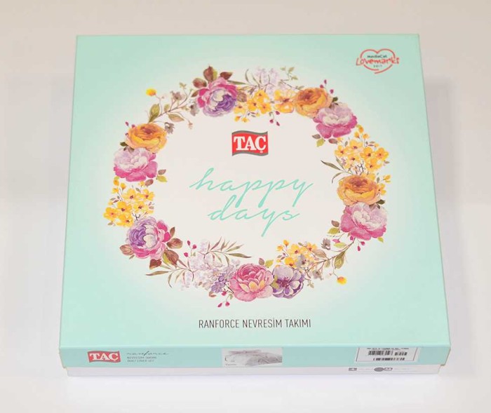 Постельное белье Tac ранфорс "Coral", 1,5 спальное, белый