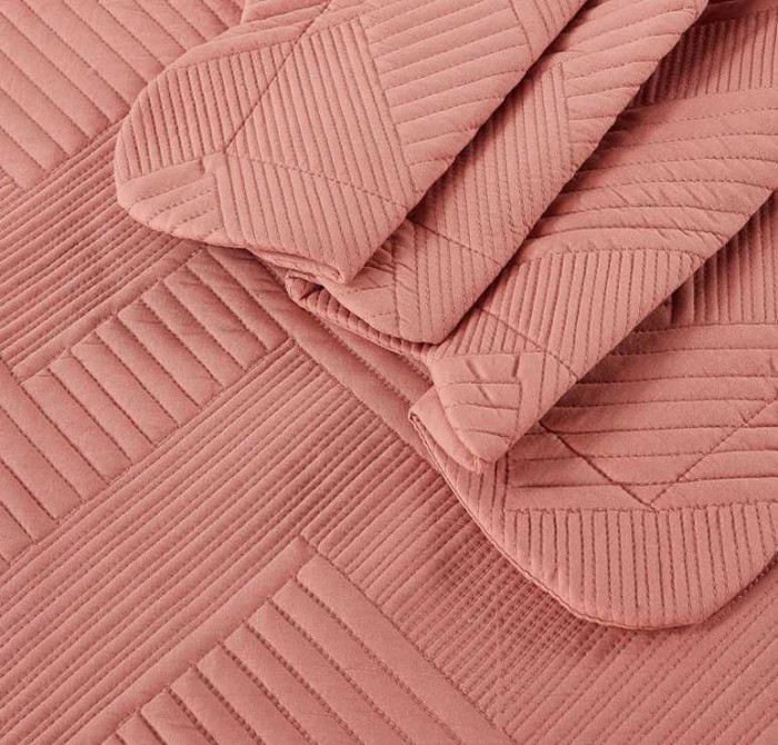 Покрывало Arya с вышивкой "Zelda", 250x260 см, коралловый