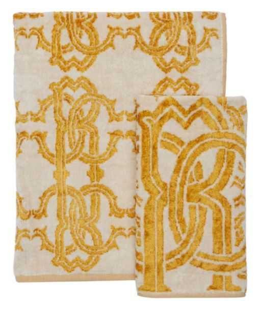 Комплект полотенец Roberto Cavalli "Logo Gold 1", 3 шт, золотистый