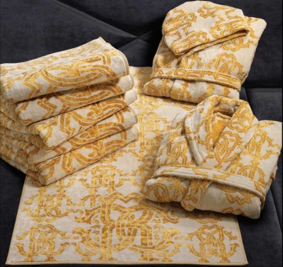 Комплект полотенец Roberto Cavalli &quot;Logo Gold 1&quot;, 3 шт, золотистый