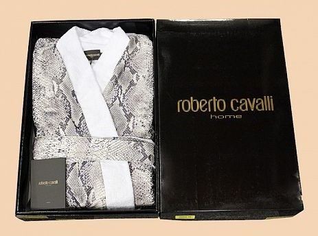 Халат сатиновый Roberto Cavalli "Grace Ru 001" кимоно, XXL, коричневый