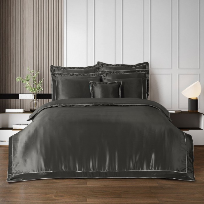 Постельное белье Sarev Elite шелк "Clio", 2-х спальное (евро), серый
