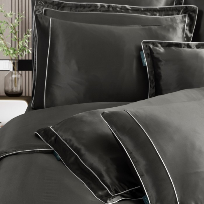 Постельное белье Sarev Elite шелк "Clio", 2-х спальное (евро), серый