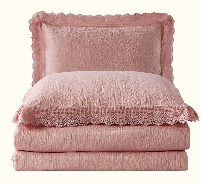 Покрывало Arya с кружевом "Beauty", 250x260 см, коралловый