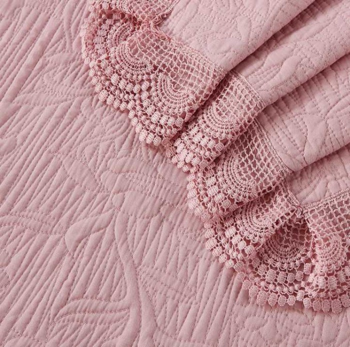 Покрывало Arya с кружевом "Beauty", 250x260 см, коралловый