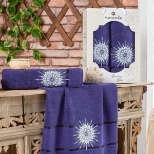 Комплект полотенец MERZUKA "RISING SUN", 50x90-70x140 см, синий