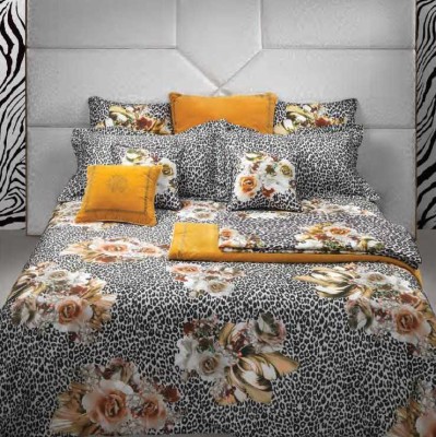 Постельное белье Roberto Cavalli &quot;Bouquet Leopard&quot;, 2-х спальное (евро), черно-золотистый