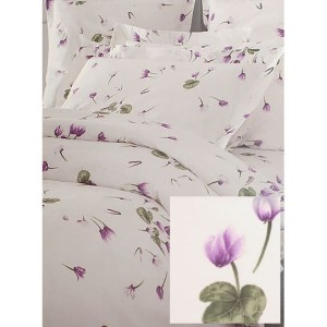 Постельное белье MIRABELLO сиреневые цветы "CICLAMINI var02", 1,5 спальное, бежевый