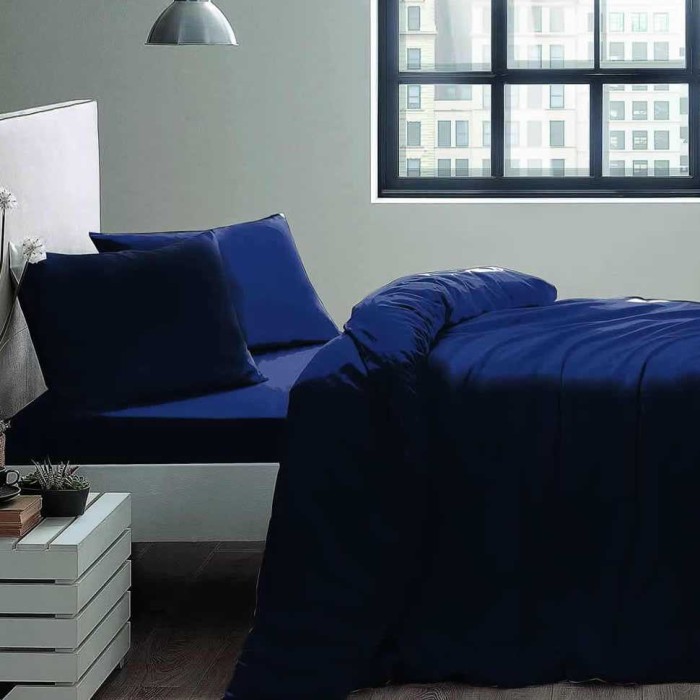 Постельное белье Tivolyo Deluxe "Basic", 2-х спальное (евро), синий
