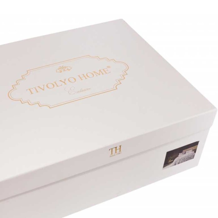 Покрывало Tivolyo жаккард "Flavia", 220x240 см, синий