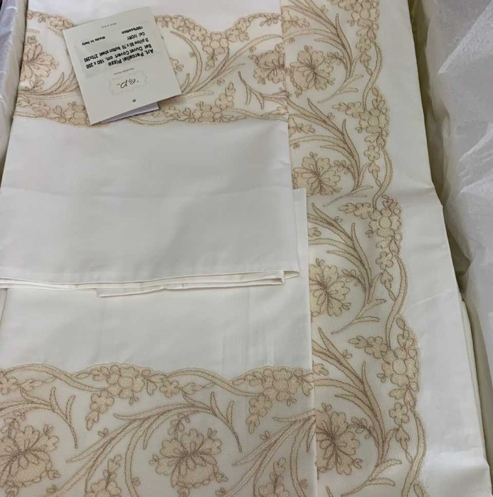 Постельное белье PALOMBELLA "Percalle Pizzo-1", 1,5 спальное, кремовый