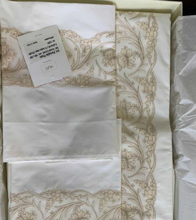 Постельное белье PALOMBELLA "Percalle Pizzo-1", 1,5 спальное, кремовый