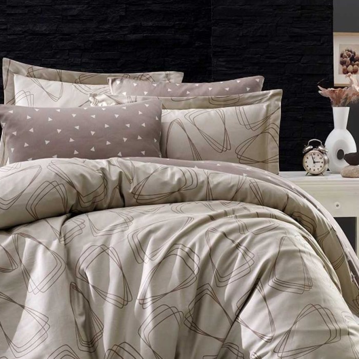 Постельное белье Do&Co Delux "Rovena", 2-х спальное (евро), бежевый