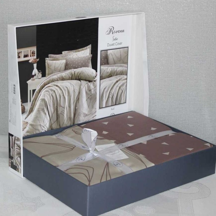 Постельное белье Do&Co Delux "Rovena", 2-х спальное (евро), бежевый