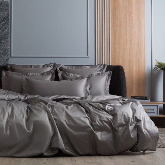 Постельное белье  German Grass "Graphite Allure", семейное, темно-серый