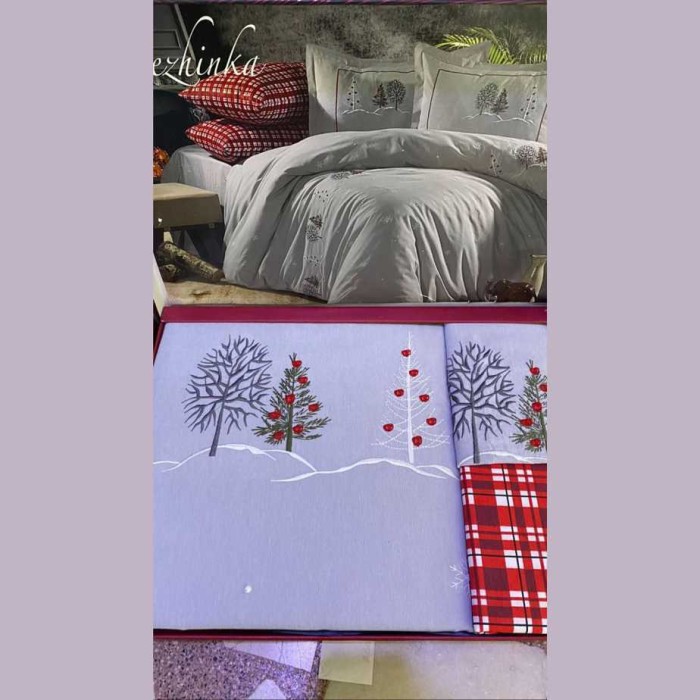 Постельное белье Ronesa Home вышивка "Snezhinka", 2-х спальное (евро)