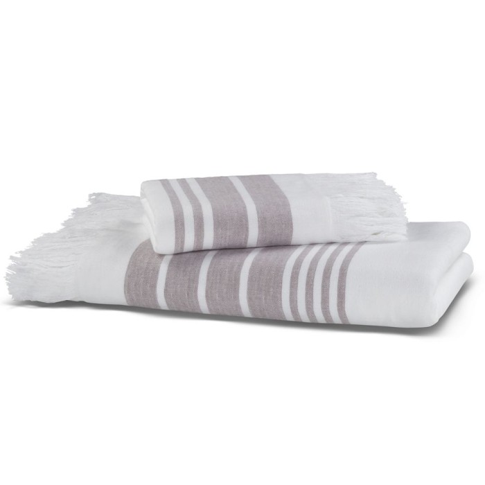 Полотенце Hamam двустороннее "Marine Towel", 100x180 см, бело-лаванда