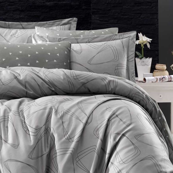 Постельное белье Do&Co Delux "Rovena", 2-х спальное (евро), серый