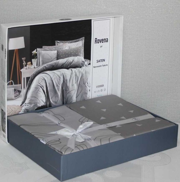 Постельное белье Do&Co Delux "Rovena", 2-х спальное (евро), серый