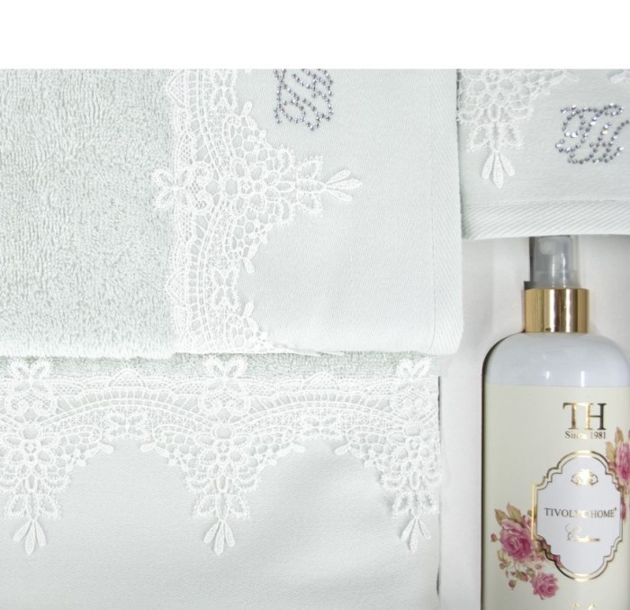 Набор полотенец Tivolyo "Juliet", 3 шт, бирюзовый