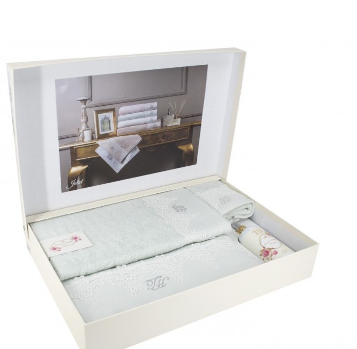 Набор полотенец Tivolyo "Juliet", 3 шт, бирюзовый