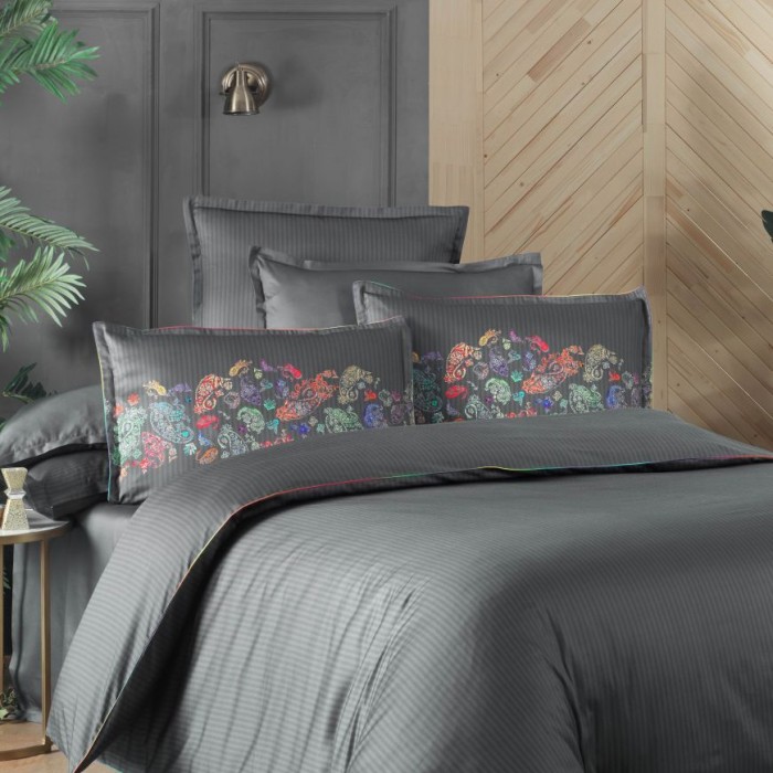 Постельное белье Sarev "Kirman", 2-х спальное (евро), серый