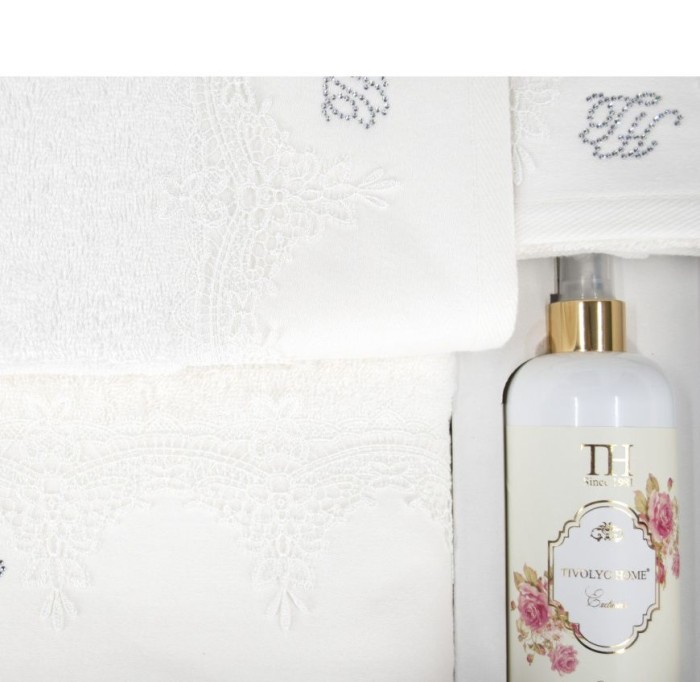 Набор полотенец Tivolyo "Juliet", 3 шт, кремовый