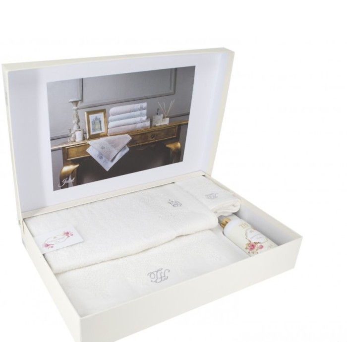 Набор полотенец Tivolyo "Juliet", 3 шт, кремовый